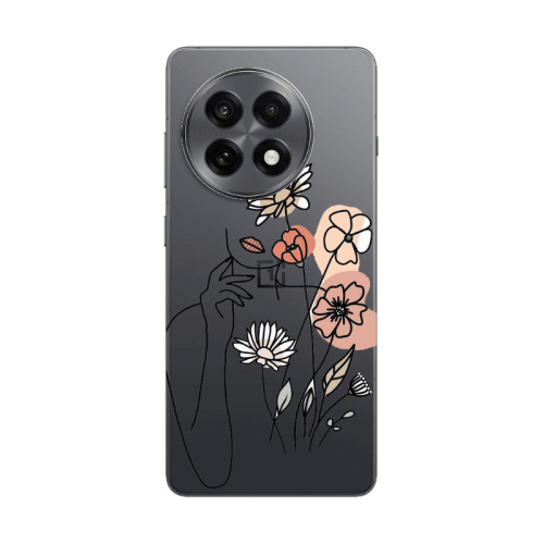 Oneplus 13 5G Lady with Flowers Transparent Silicone TPU Θήκη